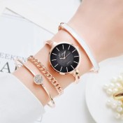 Resim Hanyang Gül Altın Siyah Set Lvpai Üst Marka Kadın Bilezik Saatler Set Moda Kadın Elbise Bayanlar Bilek Izle Lüks Gül Altın Kuvars Izle Set Montre Femme (Yurt Dışından) 