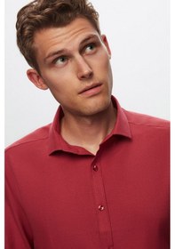Resim D's Damat Erkek Gömlek Slim Fit Bordo Renk 6EF02ORT00288 Bordo 