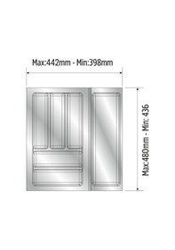 Resim Mutfak Çekmece Içi Düzenleyici, Kaşıklık 44cm X 48cm Yanlar Ve Boydan 4cm Kesilebilir, Antrasit Antrasit 
