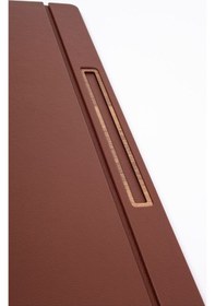 Resim Turgut Office Deri Kapaklı Masa Sümeni Taba Ahşap Detaylı 50 x 35 CM 