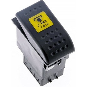 Resim Universal Pto 5 Dakika Yardımcı Kuvvet Düğmesi Anahtarı 6 Pin Rocker Switch Buton - Ampullü 12V 