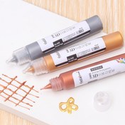 Resim 30ml 3-boyutlu Akrilik Vuruşlar Metalik Akrilik Kalemler İnci Akrilik Renk Altın el boyaması izleme macunu Cam Boyama Pigmenti Grafiti Pişirme Gerektirmeyen Su Geçirmez Akrilik Boya Kalemleri 