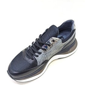 Resim Lucıano Bellini Siyah Gri Deri Erkek Sneaker Ayakkabı 