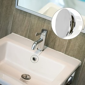 Resim 2 Adet Dayanıklı Lavabo Taşma Kapakları - Mutfak & Banyo için Çift Halka Tasarımı, Tıkanıklık & Su Taşmasını Önler, Kolay Kurulum 