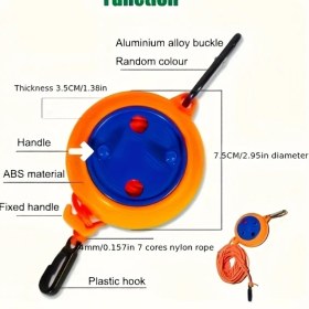 Resim Gateesat Portakal Taşınabilir 7.92 Metre Ayarlanabilir Kamp Çamaşır Kurutma İpi 