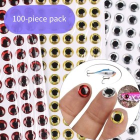 Resim 100 adet 4/5/6/7/8mm Holografik Yemler, 3D Balık Gözü Sinek Bağlama El Sanatları Klipsi Yedek, DIY Yem Yapımı için Renk Dili Balık Tahtası Klipsi, Yumuşak Yem DIY 