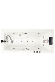 Resim Waterway Vırgınıa Jakuzi 150x70 H:55 Rest Hidromasaj Sistemli Küvet Gövde Metal Ayak Ön Panel 