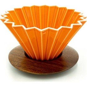 Resim Epinox Ahşap Standlı Dripper Turuncu 