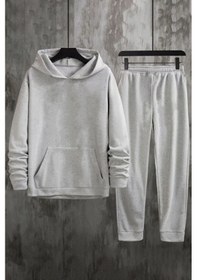 Resim Uyguntarz Unisex Quenn Baskılı Eşofman Takımı Gri 