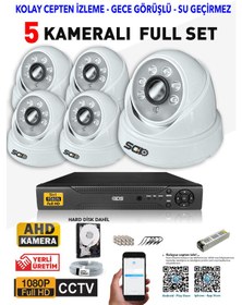 Resim Ids - 5 Kameralı 1080P Fullhd 5Mp Sony Lensli Kamera Seti - 2028 