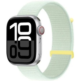 Resim iOS Watch Uyumlu Bandı İçin Naylon Döngü Kayışı 44mm 40mm 38 41mm 45mm 42mm 46mm 17 Light Mint 49mm-45mm-44mm-42mm 
