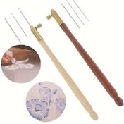Resim 4 parça/set Fransız Nakış Tığ İşi Örgü Ters Dikiş Aracı DIY El İşlemesi Malzeme Paketi İplik örgü Kanca İğne Dahil 3 İğne 