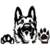 Resim Kurt Köpeği Tasarım Sticker Oto-motor-laptop-duvar-dekor 20 X 18 Cm 