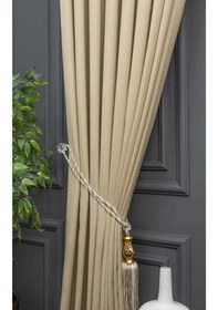 Resim Evdepo Home Açık Bej Petek Fon Perde Tek Kanat Bej 