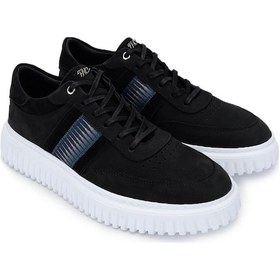 Resim Tamer Tanca Erkek Hakiki Deri Siyah Nubuk Sneakers & Spor Ayakkabı 352 22303 Erk Ayk Y25 Sıyah Nbk Siyah 