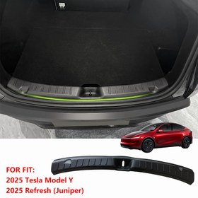 Resim 2025 for TESLA Model Y Arka Tampon Koruyucu - Dayanıklı Plastik, Anti-Çizik TPE Kapak Juniper, Yeşil Vurgulu Siyah, for Tesla Aksesuarları İçin Mükemmel Uygunluk, Araba Koruma | Modern Araba Aksesuarı | Plastik Tampon Koruyucu 