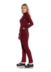 Resim Bordo Soft Likra Tesettür Takım 