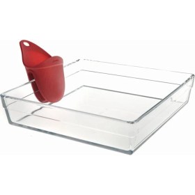 Resim Turuncu Kare Borcam Tepsi, Sağlam ve Şık Mutfak Gereciği 