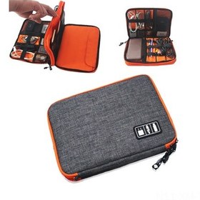 Resim Ximistore9 Küçük Gri Dijital Aksesuar Depolama Çantası - İpad Uyumlu, Telefon, Data Kablosu, Usb, Sd Kart İçin - 24x16.5x3.5 Cm / 28x20x3.5 Cm 