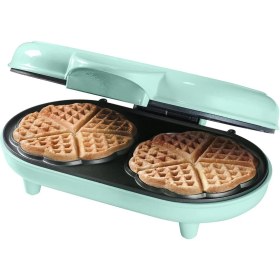 Resim Bestron Çift Kalp Waffle Makinesi, 1000W, Yapışmaz Kaplama, Nane Yeşili, Mükemmel Waffle Keyfi 