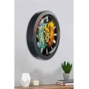 Resim Bahat Salon Ofis Duvar Saati Gri Metal Çerçeve 36 cm 