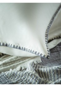 Resim Çift Kişilik June Gri Müslin Yatak Örtülü Nevresimli Pike Takımı Gri 