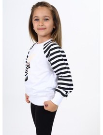 Resim Toontoy Kız Çocuk Nakışlı Sweatshirt Beyaz 