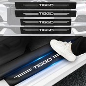 Resim 5 adet Araba Kapı Eşi Karbon Fiber Etiketi Eşi Yan Anti Çizik Bant Chery Tiggo 2 3 4 6 7 8 3X 5X Pro için 