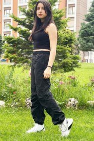 Resim Asortik Kids Çocuk Unisex Paçaları Elastik Jogger Paraşüt Pantolon 