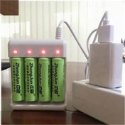 Resim USB Akü Şarj Cihazı Akıllı 4 Yuvalı AA AAA Lityum Şarj Edilebilir Hızlı Akıllı 