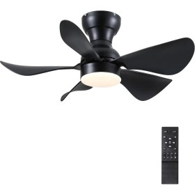 Resim Tavan Vantilatörü ve LED Aydınlatma,kısılabilir Işık, Uzaktan Kumandalı 