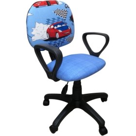 Resim Depolife Çocuk Odası Ders Çalışma Ofis Koltuğu Yarış Arabası Desenli 