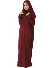 Resim Zehranaz Namaz Elbisesi Bordo Fermuarsız Namaz Elbisesi Bordo 