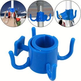 Resim Çok Amaçlı Plaj Şemsiye Kancası - Havlular, Çantalar & Şapkalar için Ayarlanabilir 4 Pençeli Askı, 1.91cm'den 3.2cm'ye Uyar, Dayanıklı Plastik, Kamp ve Dış Mekan Maceraları için Mükemmel 