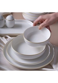 Resim Güral Porselen Bilbao 54 Parça 12 Kişilik Yemek Takımı Altın Yaldız 20 