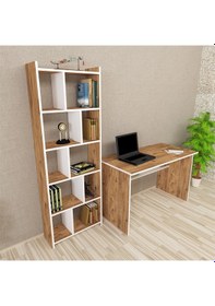 Resim Kalenderdekor1 Kalender Dekor Ellen Snow 120 Cm Çalışma Masası Takımı A.Ç.B Beyaz - Meşe 