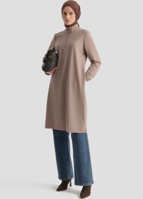 Resim Armine Fermuar Detaylı Basic Tunik Vizon 