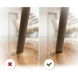 Resim Siyah Keçe 48 Adet 2 cm Daire Yapışkanlı, Masa, Koltuk Altı Parke Koruma Yuvarlak 