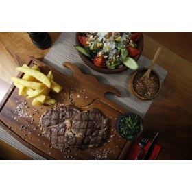 Resim Trio Steak Board Boynuzlu Iroko Tahta 26X37X2,5CM 