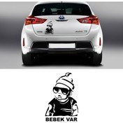Resim Melek Pazarı 11 X 16 Cm Arabada Bebek Var Sticker 