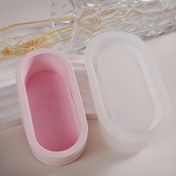 Resim DTOHO Mini Oval Silikon Kalıp DIY Beton & Çimento Saksılar için - Pembe ve Beyaz El Sanatları Formu Çiçek Saksıları, Mum Kapları ve Dekoratif Projeler için 
