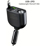 Resim Honeybeeshop Siyah M1 Bes İn Birinde Tel Dijital Ekranli Sigara Cakmagi Araba Sarj Cihazi 