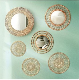 Resim Grınsbol Rattan 55 Cm Duvar Aynası Dekorasyon Naturel 