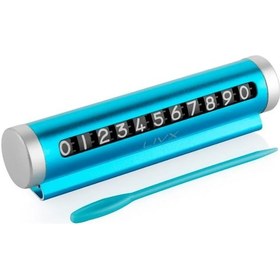 Resim Livx Alüminyum Kasa Çevirmeli Araç Park Telefon Numaratör Mavi 