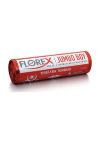 Resim Florex Baskılı Jumbo Boy Tıbbi Atık Torbası 10 Adet Kırmızı 80 x 110 CM 
