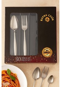 Resim Kayra Çelik Ekonomik 30 Parça 6 Kişilik Çatal Kaşık Bıçak Takımı --- 