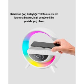 Resim Değirmen Grup 2025 Model 15W Kablosuz Şarjlı Renkli Atmosfer Lambası 