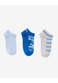 Resim Skechers 3'lü Paket Funny Feet Bilekli Çorap Büyük Erkek Çocuk Kamuflaj-mavi-gri Sk2520129-3474 
