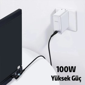 Resim Baseus Zinc Manyetik Type-C To Dc Round (79X55MM) Lenovo Laptop Şarj Kablosu 100W 2M-(5775) 