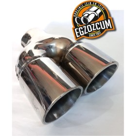 Resim 76 Mm. Tam Krom Paslanmaz Çiftli, Sağ Egzoz Eksoz Ucu. 